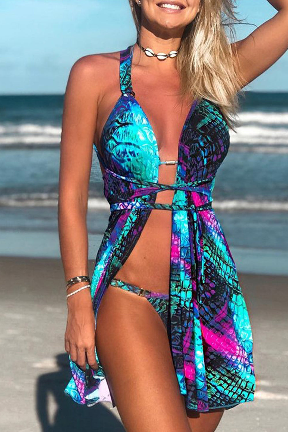 Bali Sunset 3 Piece Swimsuit With Cover Up Roxychic