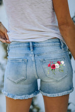 Load image into Gallery viewer, Day Dreams & Roses Floral Print Split Distressed High Waist Denim Short