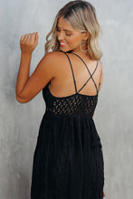 Load image into Gallery viewer, Austin Nights Black Lace Crisscross Maxi Dress
