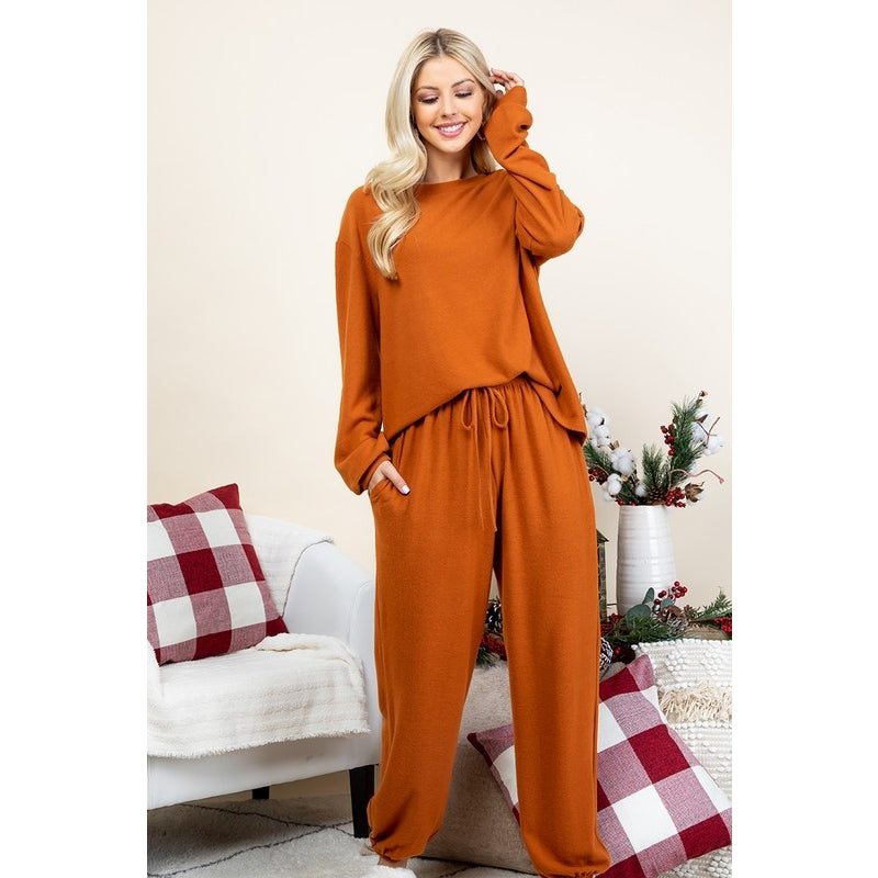 Autumn Spice Cozy Loungewear 2 piece Set