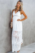 Load image into Gallery viewer, Simply Unforgetable White Lace Crisscross Maxi Dress
