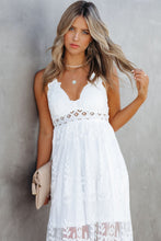 Load image into Gallery viewer, Simply Unforgetable White Lace Crisscross Maxi Dress
