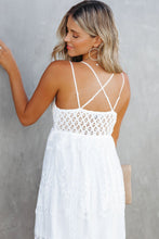 Load image into Gallery viewer, Simply Unforgetable White Lace Crisscross Maxi Dress
