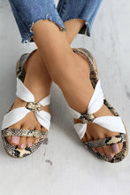 Load image into Gallery viewer, Mia Snakeskin Grid Colorblock Slingback Sandals
