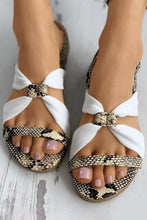 Load image into Gallery viewer, Mia Snakeskin Grid Colorblock Slingback Sandals
