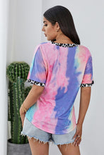 Load image into Gallery viewer, Rainbow Leopard Tie Dye V-Neck
